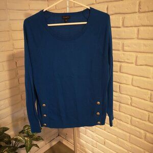 Talbots Ladies Size Medium Royal Blue Round Neck Lightweight Sweater